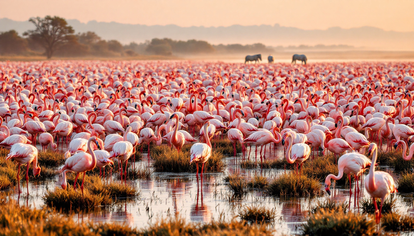 Le seul endroit en Europe où 20 000 flamants roses vivent avec des chevaux sauvages