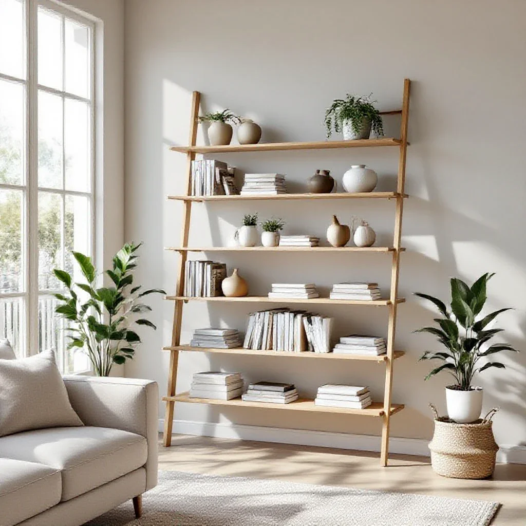 bibliotheque scandinave etagere echelle modulable design epure