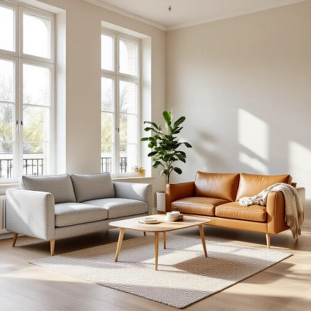 Choisir Canapé Scandinave Tissu Cuir Pieds Bois 2026