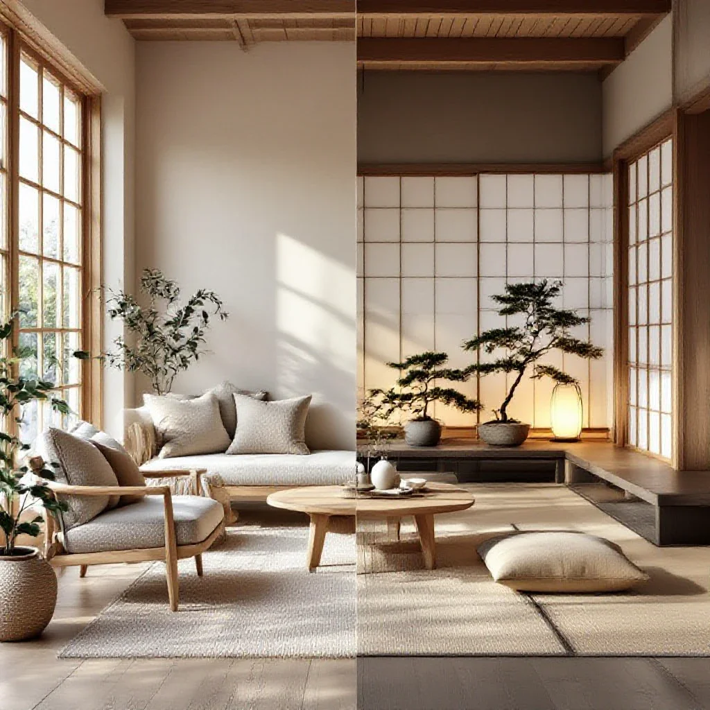 Différence style scandinave et minimaliste japonais 2026