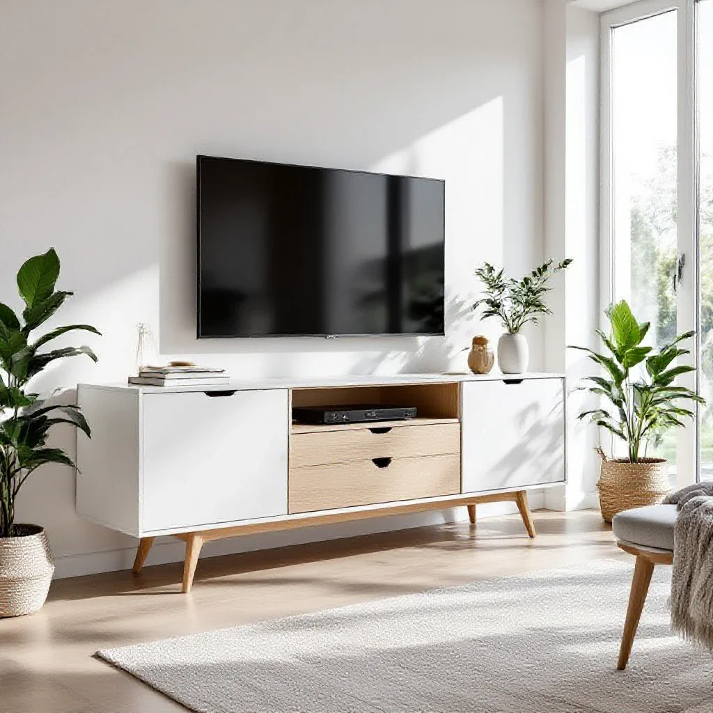 Meuble TV Scandinave Blanc Chêne : Top 5 2026