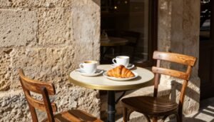 Café Saint-Jean Avignon terrasse matin café croissant centre-ville