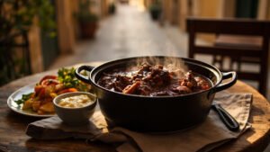 Daube avignonnaise mijotee et grand aioli provencal a Avignon