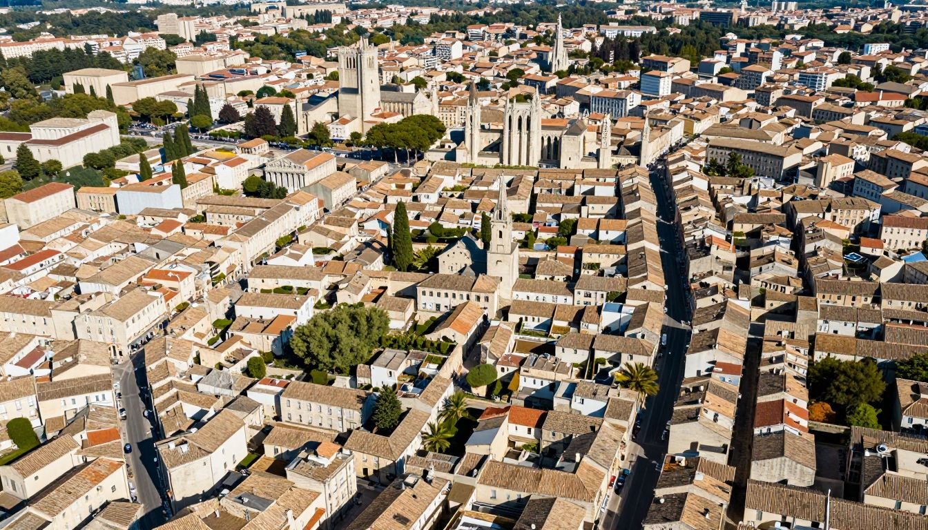 Centre-ville Avignon intra-muros ruelles commerçantes place Horloge