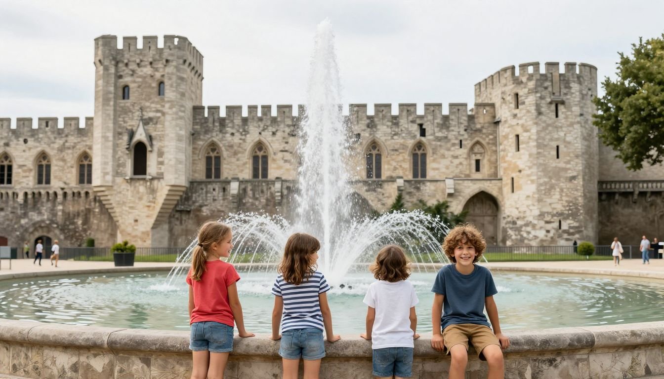 Enfants visitant Avignon Palais des Papes sortie famille activité culturelle