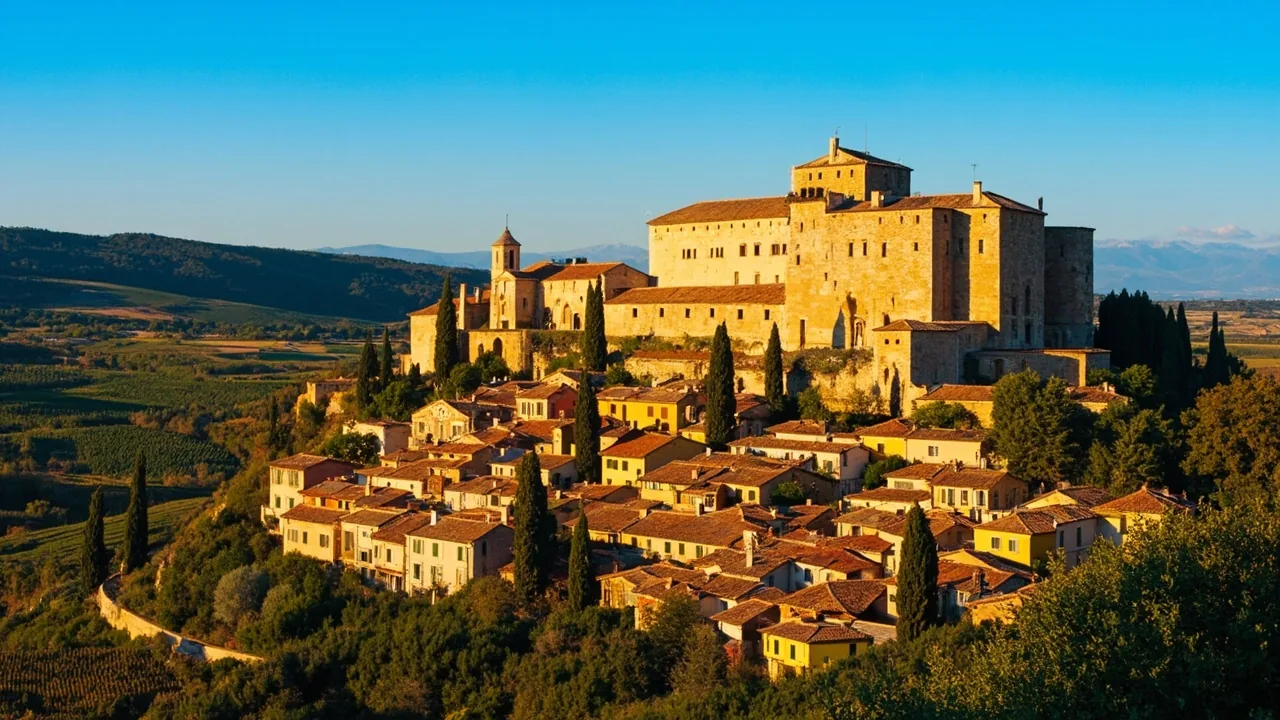 Le château Renaissance de Lourmarin et le village dans le Luberon