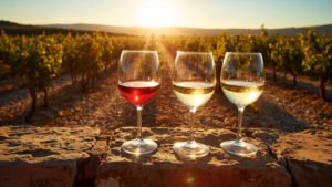 Vignoble de Lirac aux galets roules, rive droite du Rhone